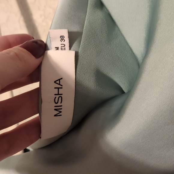 MISHA COLLECTION Light Blue One-Shoulder Mini Dress - Picture 8 of 12